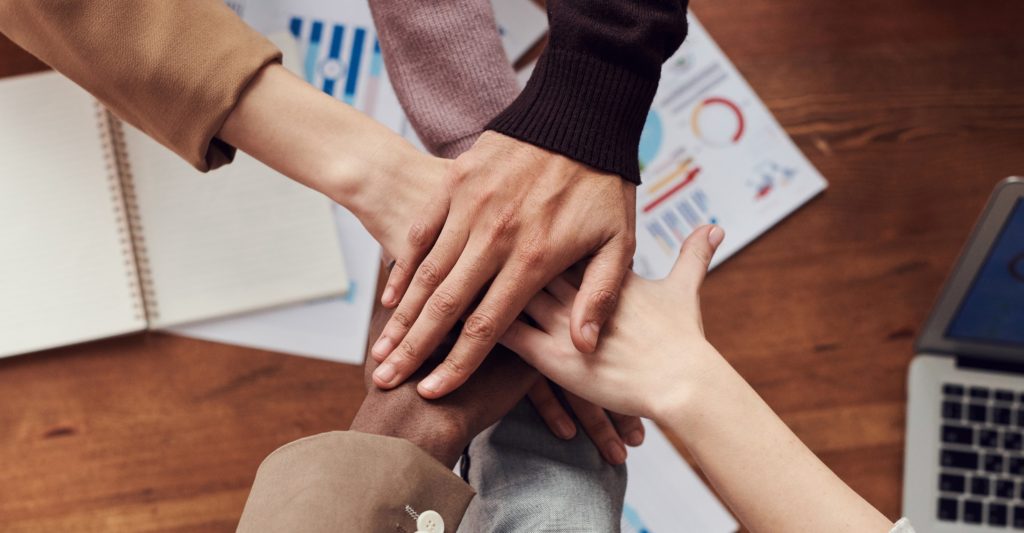 hands in middle start up business