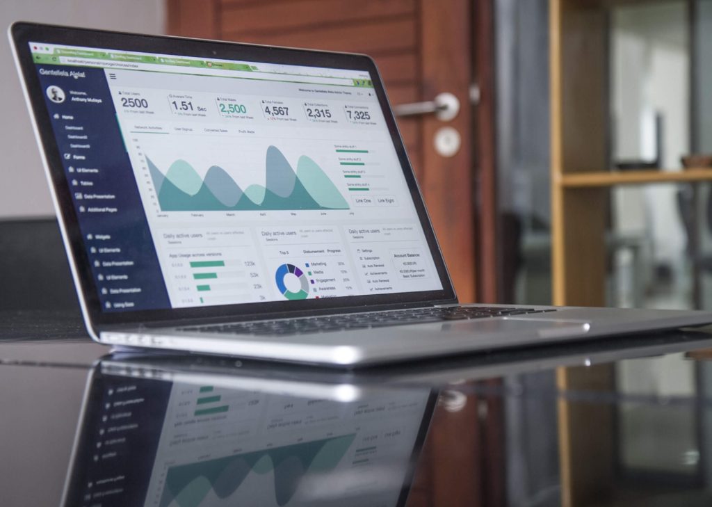 SEO Statistics on a laptop